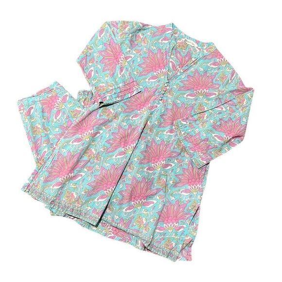 TARa C TARa Turquoise Pink Floral Co-ord Set Size S - Picture 1 of 14